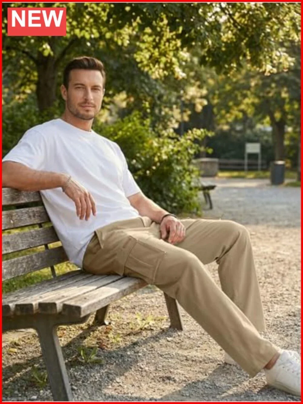 Men's Baggy Cargo Pants Stretch Sweatpants Joggers with Multi Pockets Drawstring